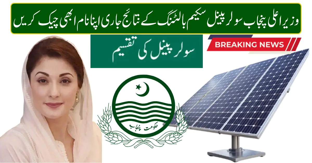 CM Punjab Solar Scheme Result